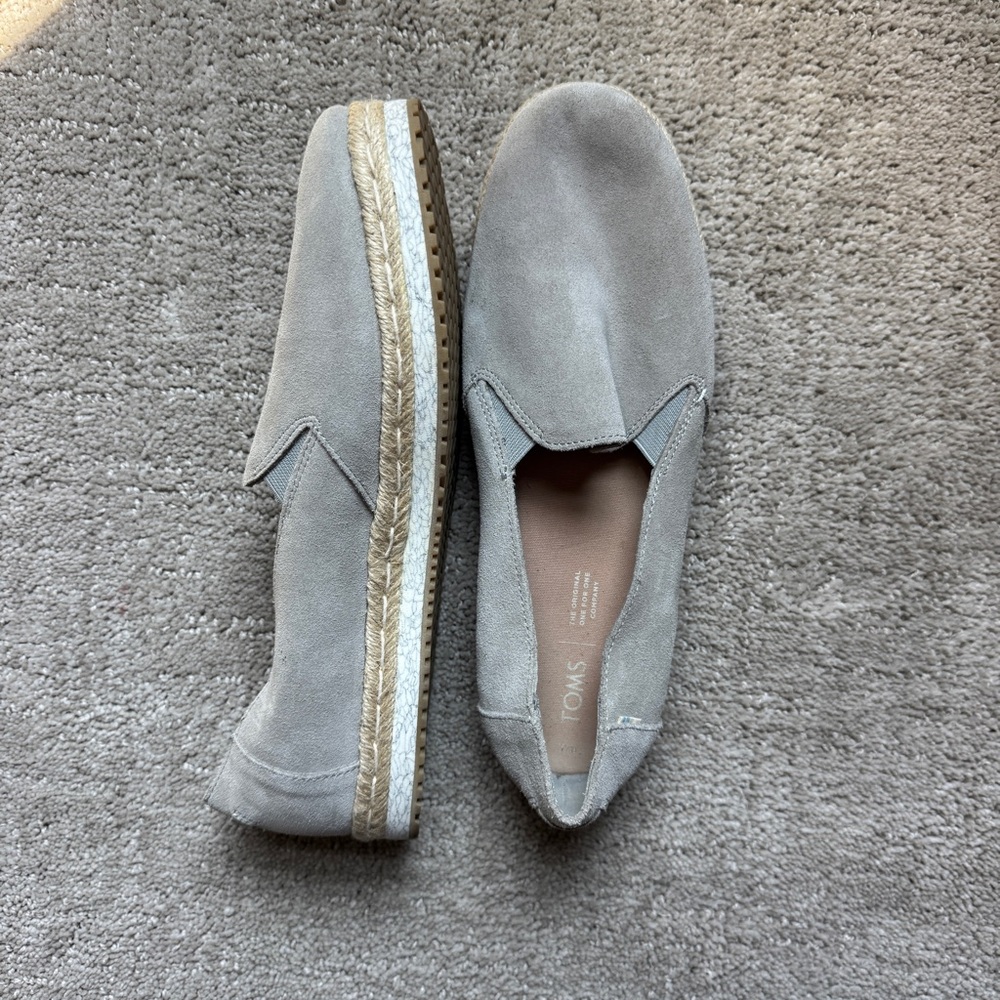 Toms Women's Light Gray Espadrille Slip-Ons